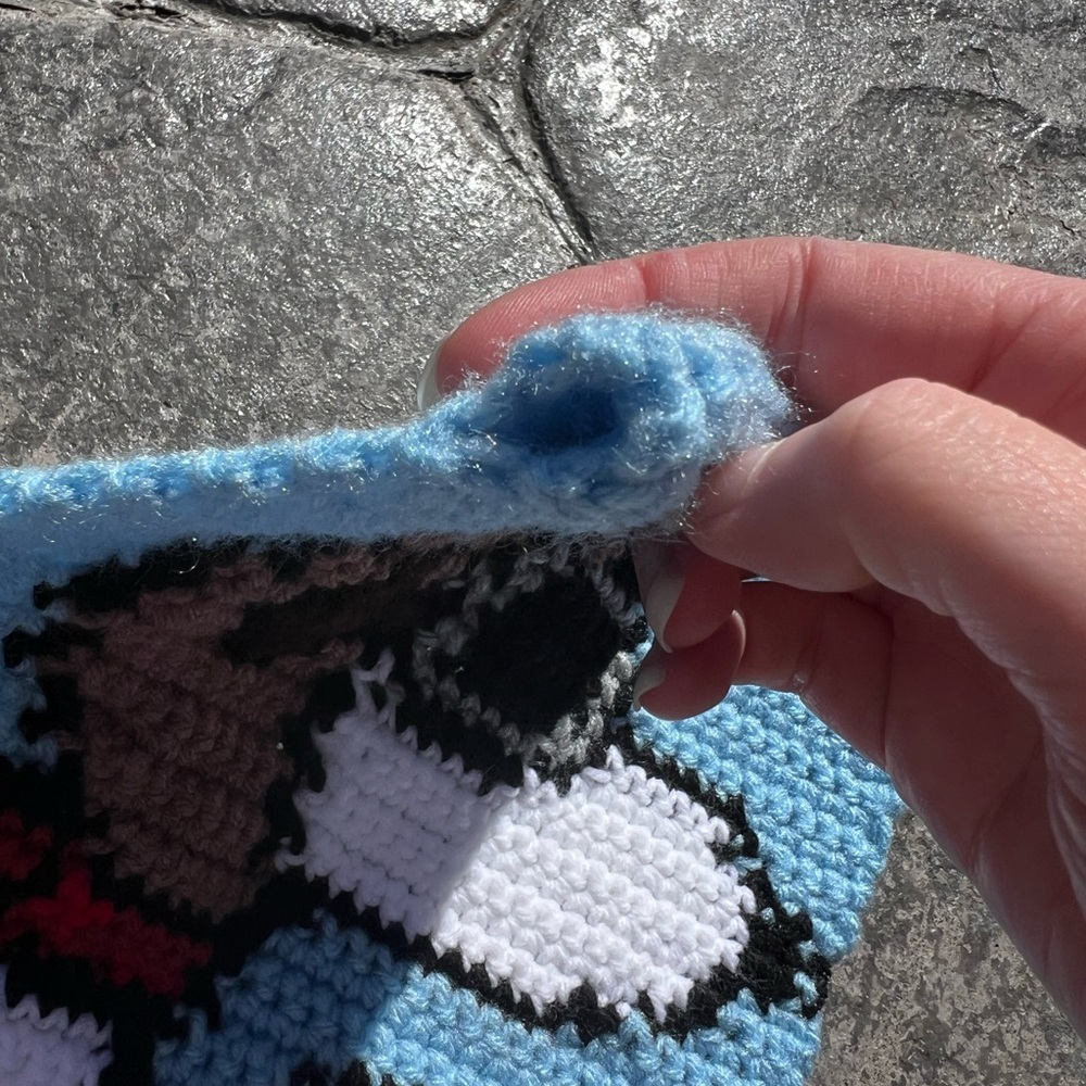 Hand Crocheted The Red Baron Snoopy Small Tapestry! - Picture 7 of 10